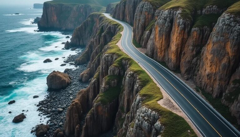 découvrez comment cette route panoramique impacte et détruit les majestueuses falaises, un équilibre fragile entre beauté naturelle et infrastructure humaine.