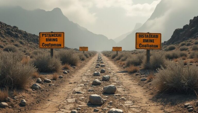 attention : votre itinéraire traverse une zone minée. suivez les consignes de sécurité et évitez cette zone pour garantir votre sécurité.